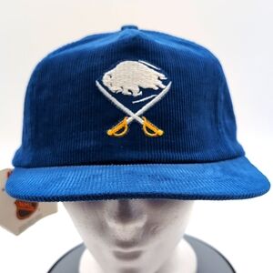 The Krystal| NWT Vintage NHL Buffalo Sabres Blue Corduroy Sports Cap Snap Back